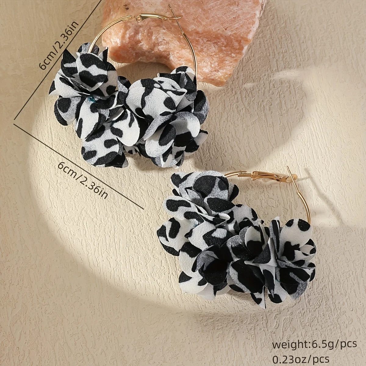 Vintage Style Leopard Print Flower Earrings, Women's Y2k Jewelry Earrings, Suitable for Daily Wear and Vacation Earrings Set