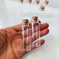 50 PCS 100 PCS 11x22x60mm 12ml Glass Bottles Cork Stopper Transparent Mini Jars DIY Crafts Home Decor Tiny Storage Gift Bottles 1