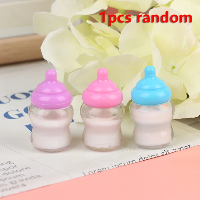 Introducing the 1Pc Kids Pretend Play Games Toys Mini Nipple Baby Doll Pacifier Bottle For Doll House Feeding DIY Accessories Random Color