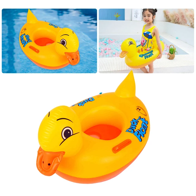 Duck Baby Toddlers Swimming Pool Rings Seat Cute Inflatable Infant Kids Safety Water Toys Float Swim Ring Circle with Handle 2