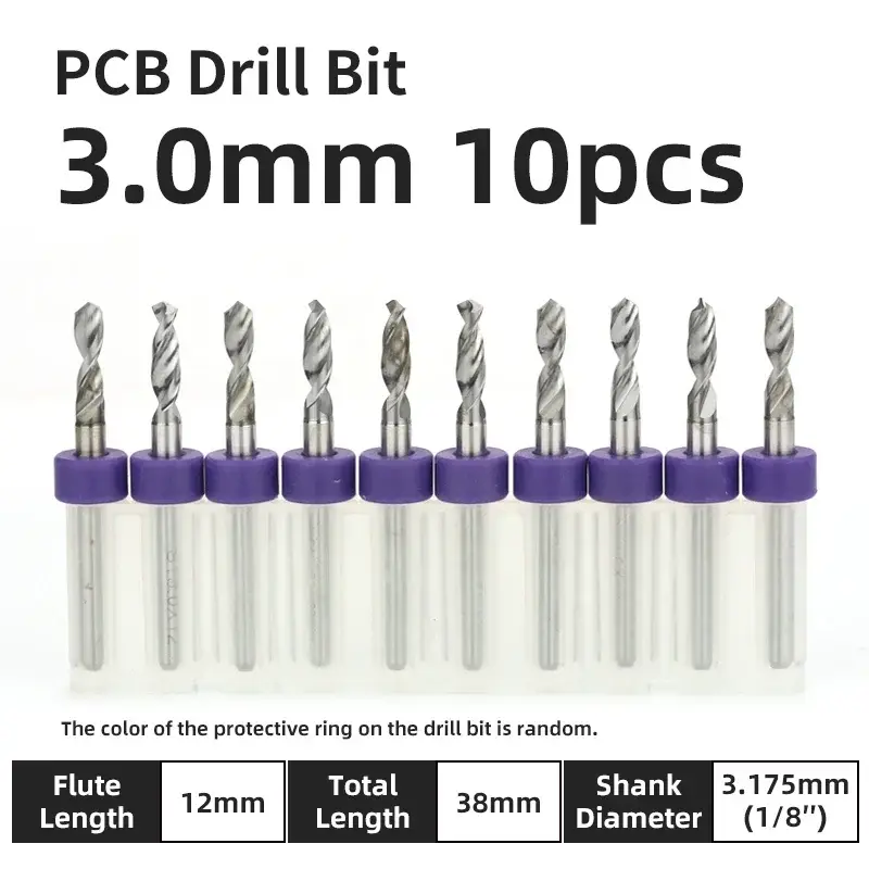 10pcs PCB Drill Bit Set Carbide Micro Drills For Printed Circuit Board 1/8" Fixed Shank Mini CNC Tungsten Steel Bits 0.1-3.175mm image 15