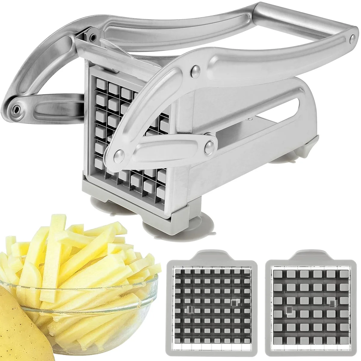 French Fry Cutter Red Stainless Steel Potato Chips Chipper