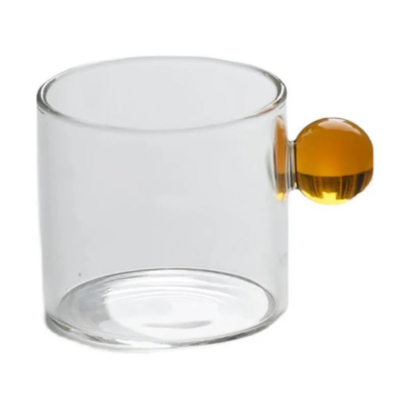 100ml Espresso Cups Small Cups Home Glass Ball Handle Coffee Cup Tea Water Cup Saucer Steak Juice Bucket Table Decor — view 6