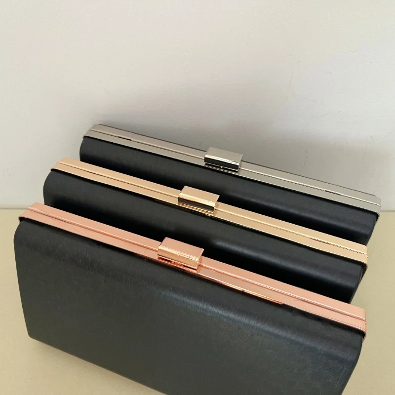 22x12cm Box Purse Frame Rectangle Vintage Bronze Purse Frame Metal Box Clutch Handmade Diy Bag Parts Gold Silve Wholesale