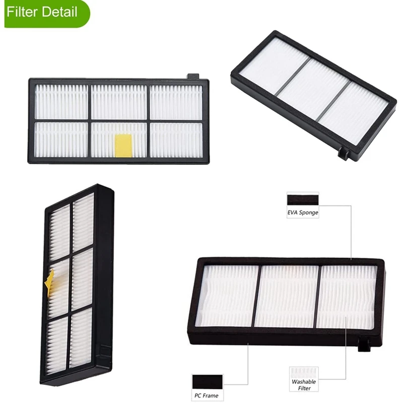 For IRobot Roomba 850 860 861 866 870 880 890 960 980 981 985 Vacuum Cleaner Main Side Brush Hepa Filter Mop Rag 3