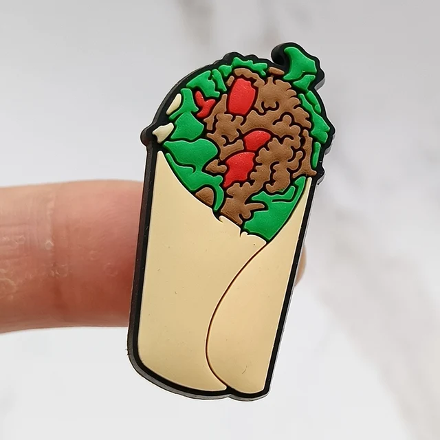 Dropshipping 1Pcs PVC Shoe Buckle Accessories Funny DIY Cute Food Shoes Decoration Jibz For Croc Charms Kids X-mas Gift S