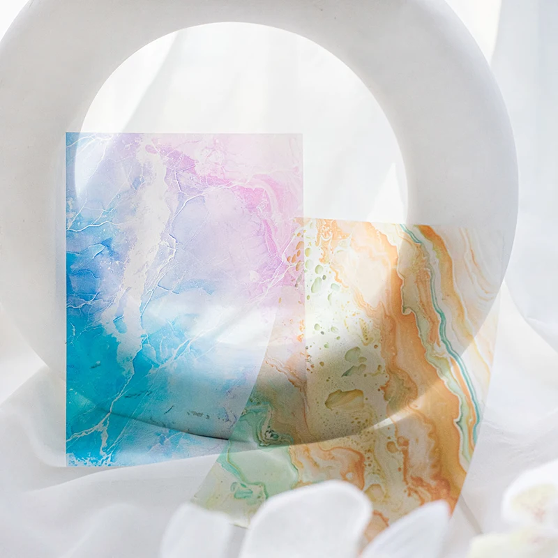 10pcs/pack Flowing cloud stone pattern Stickers Decorative Junk Journal Creative Stationery DIY Stickers Scrapbooking Supplies