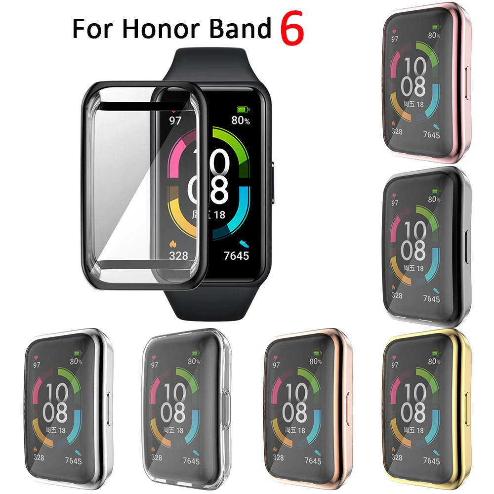 

Мягкий защитный чехол из ТПУ для Honor Band 6 Huawei Band 6, чехол с полной защитой экрана, чехлы с бампером