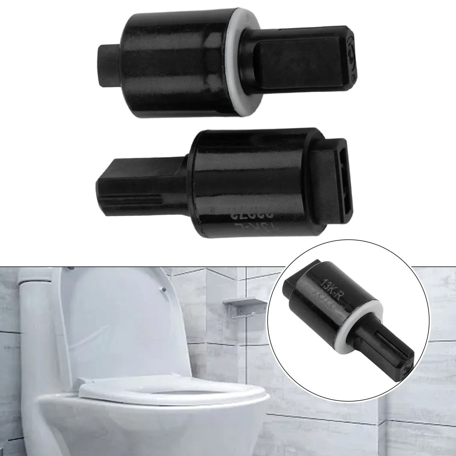 2pcs Black Hydraulic Soft Close Rotary Damper Hinge Toilet Seat Toilet Lid Hinges Cover Mounting Fixing Connector