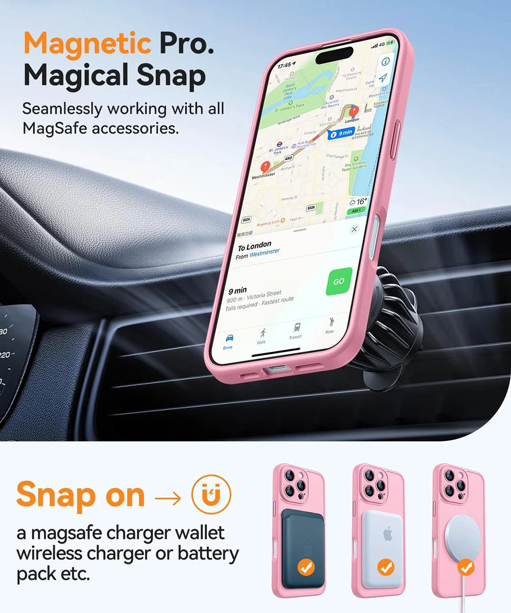 Luxury Transparent Candy Color Matte Hybrid Hard Case with Soft Magnetic Feature