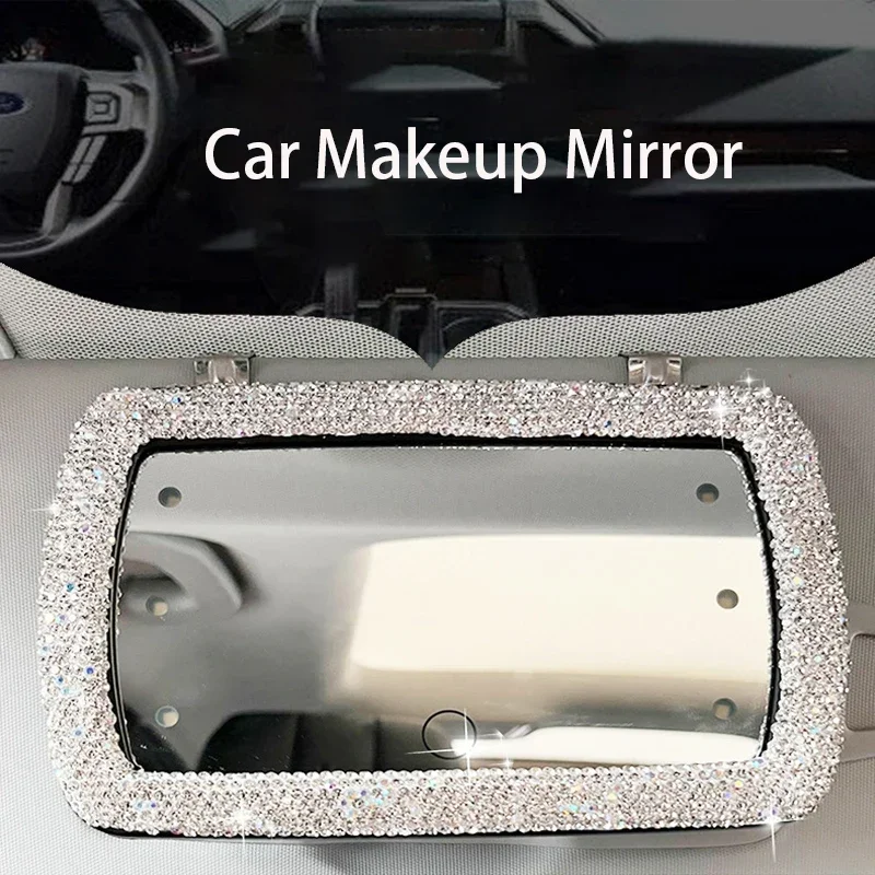 Car Visor Vanity Mirror LED Auto Makeup Mirror First Officer's Dressing Universal Cosmetic For Truck Auto Accessories