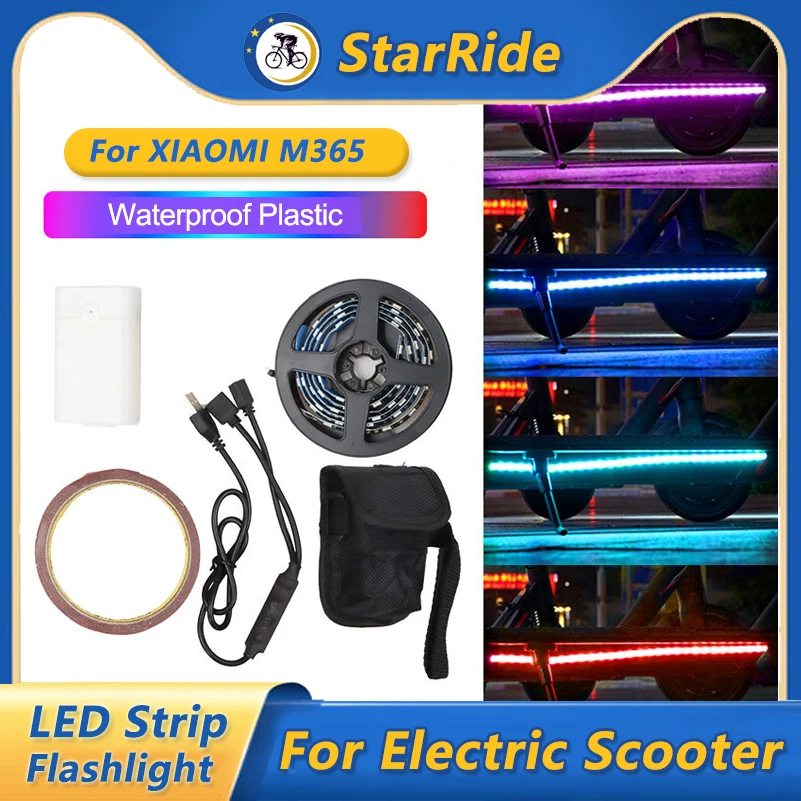 

Светодиодная полоса StarRide, фонарик, лампа для Xiaomi M365 1S Pro 2, запасные части для электрического скутера, скейтборда, предупреждающие о безопасности