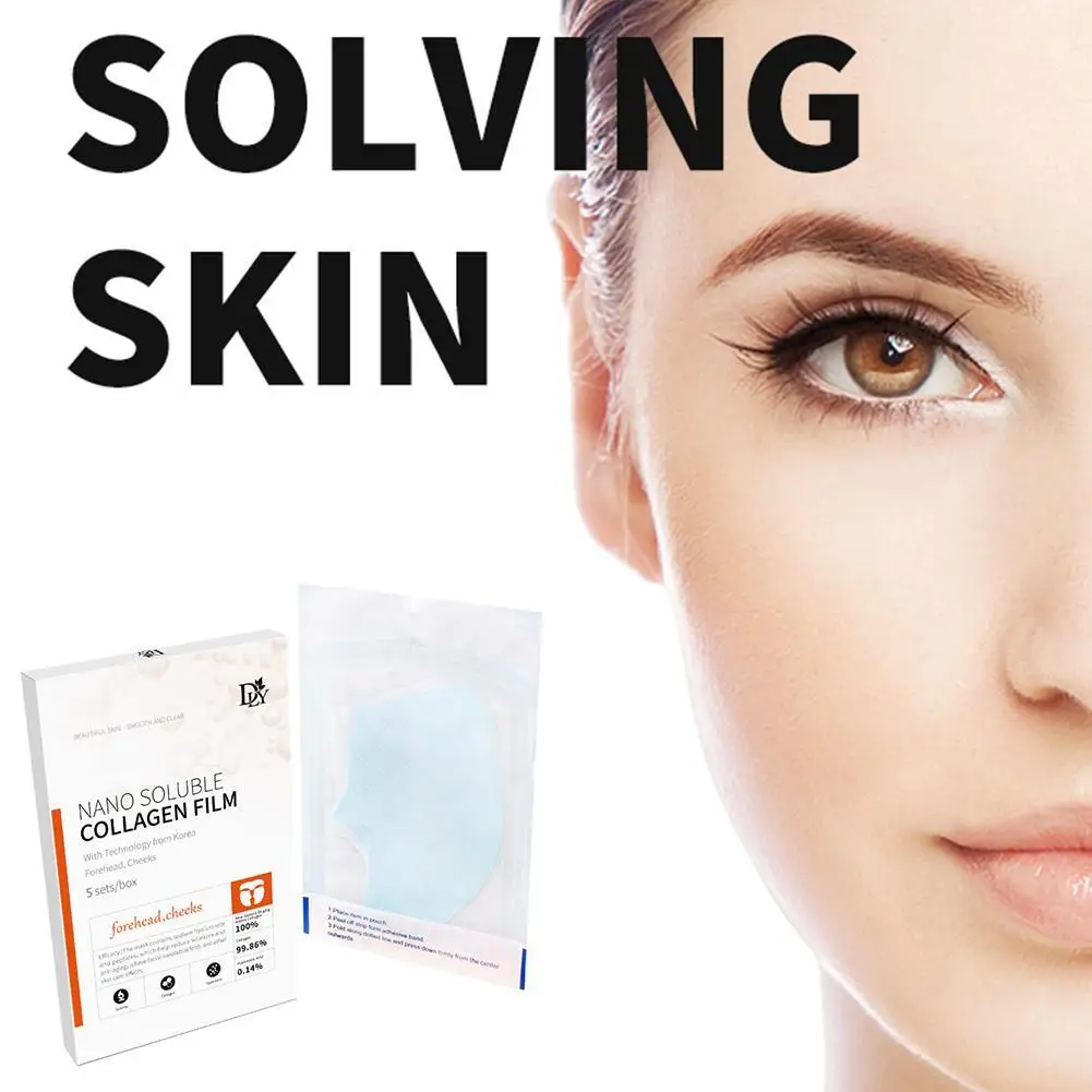 5Set Collagene Idrolizzato Film Proteico Gel Maschera Facciale Carta Antirughe Idratante Solubile Riempitivo Viso Maschera Rassodante Cura Della Pelle
