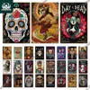 Putuo Decor Day of the Dead Tin Sign Vintage Plaque Skull Metal Poster Retro Skeleton Witch for Home Decoration Wall Decor Gift 1
