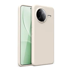 Liquid Silicone Shockproof Case with Microfiber Lining - Smooth, Slim, and Colorful Cover for Redmi K80 Pro (Antique White)