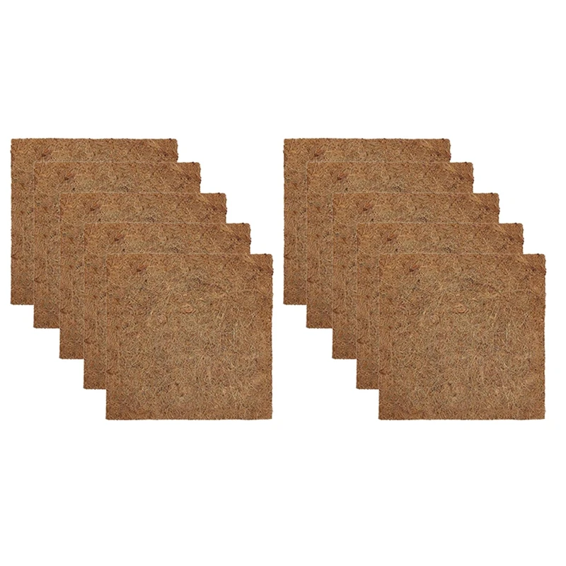 

10 Pack Reusable Nesting Box Pads For Chickens Coop 13 X 13 Inches Natural Coconut Fiber For Garden Lawn Outdoor