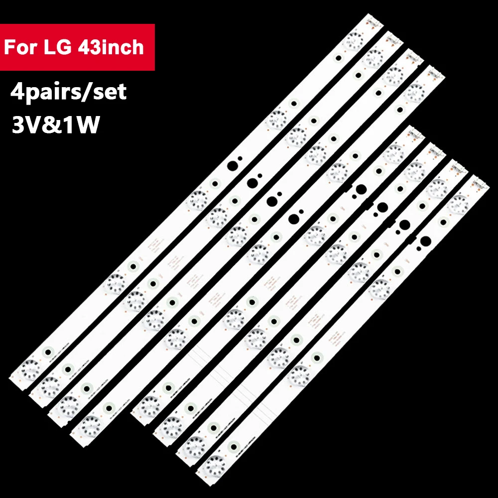 4Pairs/Set L:428mm R:331mm TV Backlight LED Bar For LIG 43inch A4330300104L74CREV1.0 43UJ620V 43UJ6200 43UJ630V 43UJ620  43UJ630 for 43lg63cj ca 43uj6300 43uj6307 43lj594v hc430dun 43uj634v 43uj630 za 43uk6300plb 43uk6470plc 43um7000pla 43um7100plb 43uj630