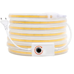 Dimmable COB LED Strip Light with Switch Plug 220V 110V 288leds/m Flexible LED COB Light Waterproof Outdoor LED Ribbon for Decor