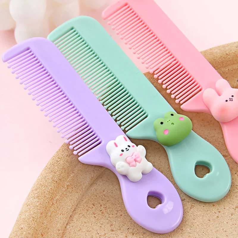 Children Small Cartoon Anti-screw Hair Brush Comb Animal Mini Portable Untangling Bangs Round Tooth Hairbrush for Girls Things