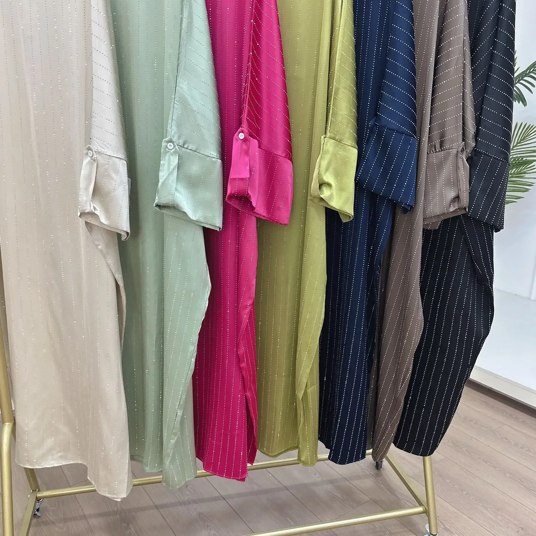 2025 Luxury Dubai Abaya Dress for Muslim Women Ramadan Eid Saudi Arabia Party Jalabiya Clothing Islamic Turkey Modest Long Robe 6