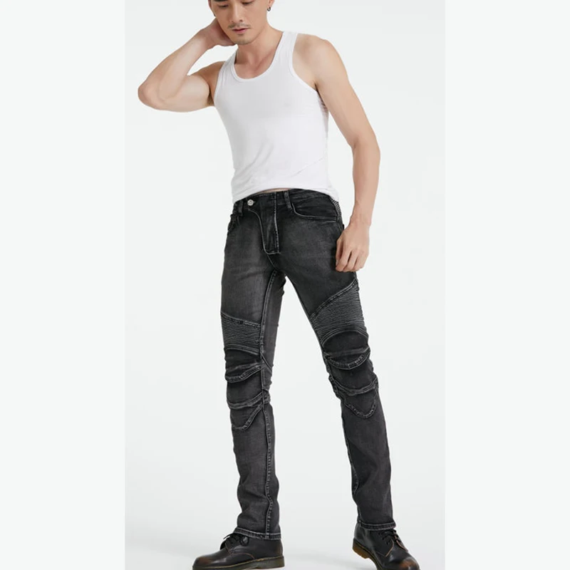 오토바이 청바지 남성용 레트로 캐주얼 모터바이크 라이딩 팬츠 오프로드 방수 CE 실리콘 보호 장비 포함