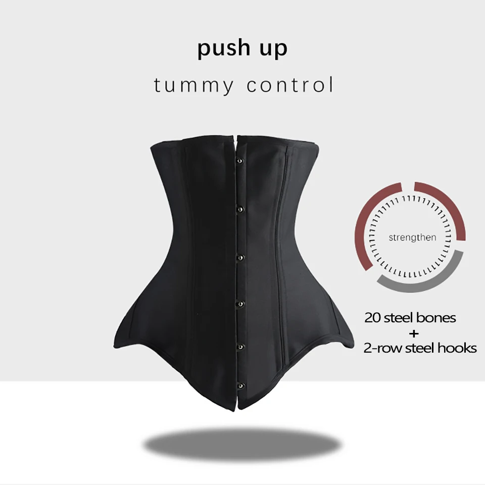 Description Picture 5 of itemWomen Underbust Corset Top Steel Bones Slimming Gothic Bustier Tops Waist Trainer Cincher Belts Black Outfits Steampunk Corset