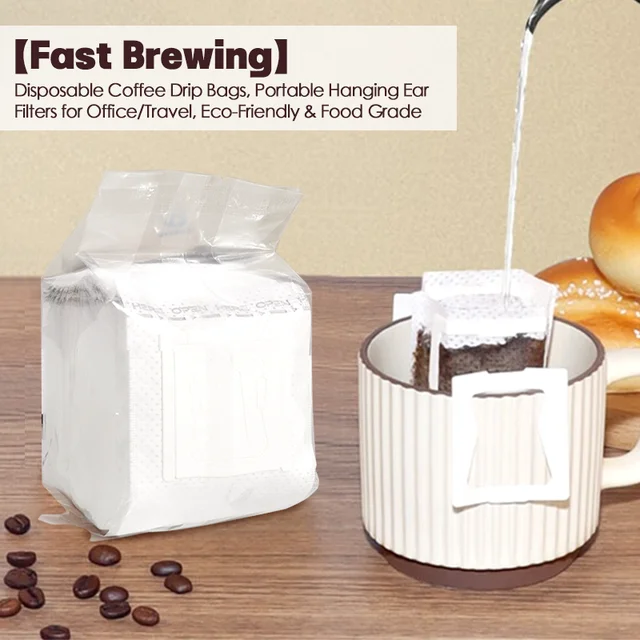 Portable Coffee Filter Paper Disposable Hanging Ear Coffee Drip Filter Bag Coffee Filter for Travel Home& Office 25-200pcs