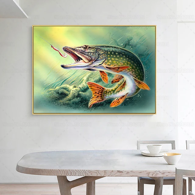 Paintings Canvas Fishing, Decor Fishing Posters