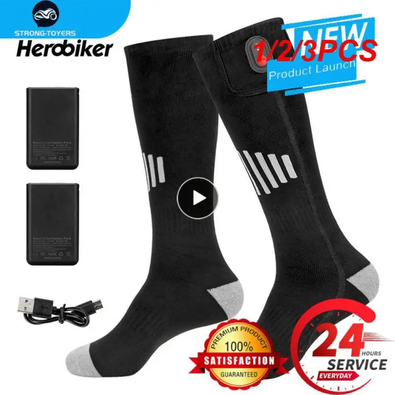 

1/2/3PCS Heated Socks Winter Warmth 5000mAh USB Rechargeable Heating Socks Motorcycle Outdoor Heated Boots Snowmobile Skiing