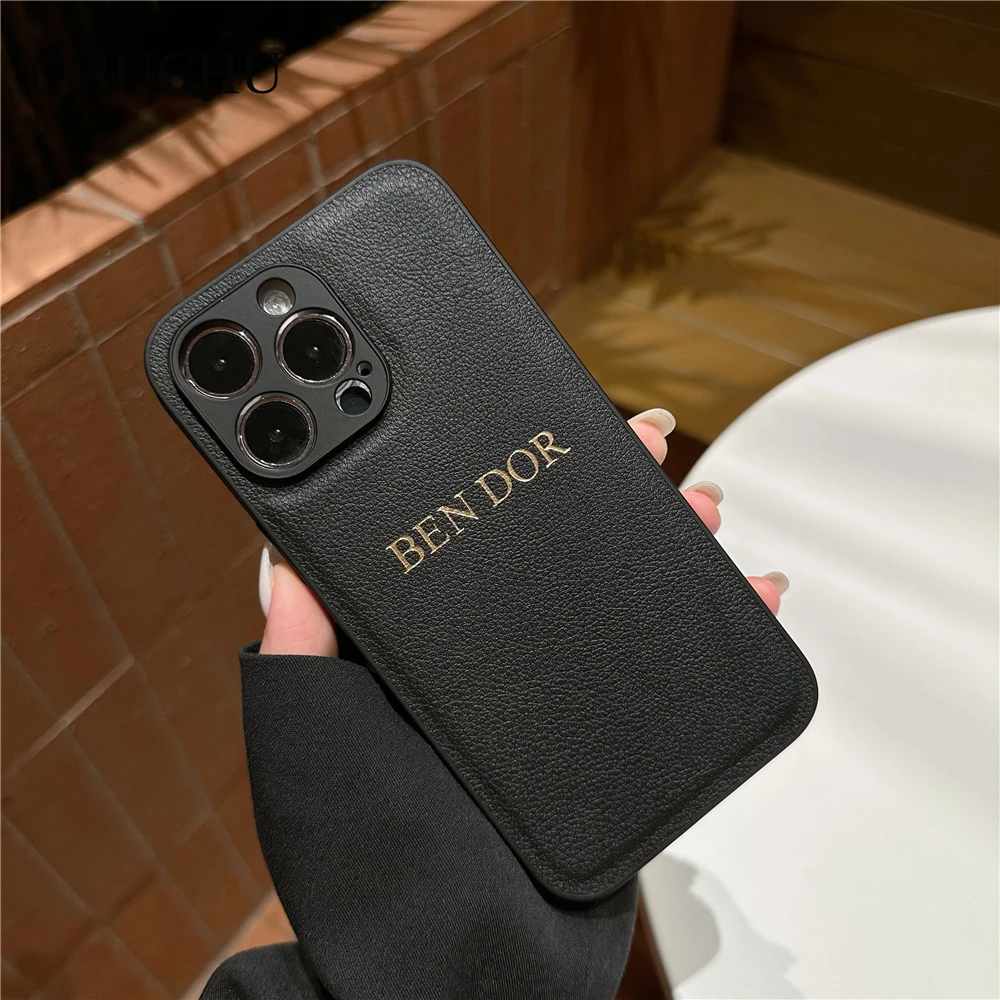 thumbnail image 1 of Customized Initials Fluorescent Green Leather Case For iPhone 15 14 Pro Max 13 12 11 XS MAX XR 7 Plus Luxury Personalised Cover, 1 of 5
