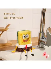  Good Things In The Kitchen Kawaii Spongebob Drainage Rack Dishwashing Cotton Scrubbing Pan Shelf Multifunctional Storage Tank 