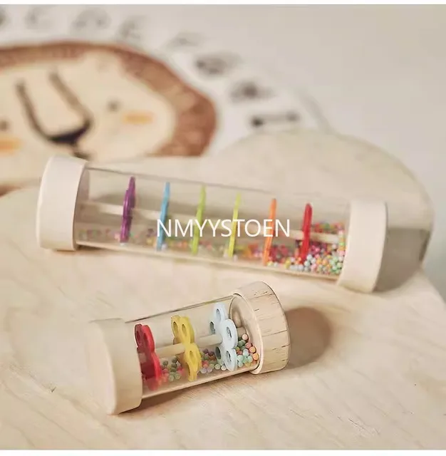 Baby Wooden Rain Sound Pipe Simulation Rain Sound Wooden Toy Gift Hourglass Fun Music Shaker Early Education Enlightenment Toy 2