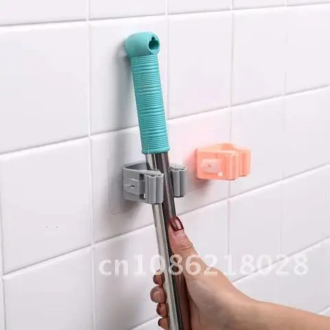 

4PCS Adhesive Multi-Purpose Hooks Wall Mounted Mop Organizer Holder RackBrush Broom Hanger Hook Kitchen bathroom Strong Hooks