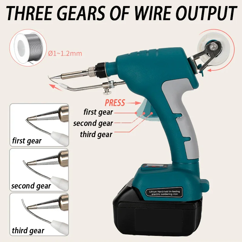 sem Fio de Solda Elétrica Ferro Estanho Soldagem Arma Repair Power Tool para Makita Dewalt Milwaukee Bosch Bateria Enviar Automaticamente - Image 2