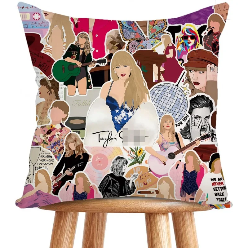

Singer Taylor Pillow Covers TS Fans Gifts Swift Music Album Inspired Pillow Case Women for ERAS Tour Pillowcase Cushion Cover