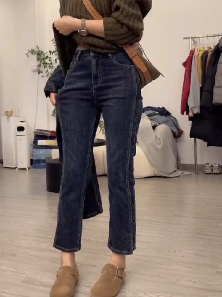 Women's Pants Women's Pants 4XL Big Size Y2K Harem New In Pants Elastic Denim High Waist Pants Woman Casual Washed Denim