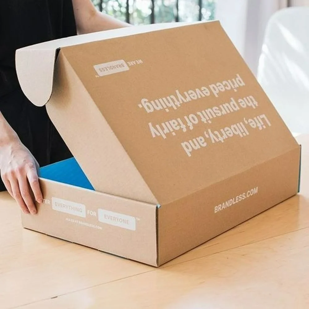 Boîte d'Emballage en Carton Ondulé Kraft de Grande Taille, Logo