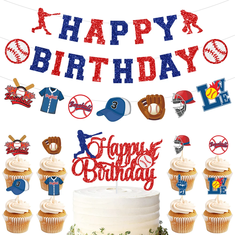 10 Topper Per Cupcake A Tema Baseball – In Schiuma, Decorazioni Per Torte, Festa Compleanno Bimbi Sport - 6