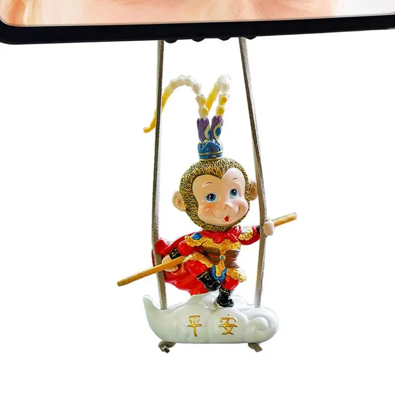 

Swing Car Dangle Pendant Cute Monkey King On Somersault Cloud Car Pendant Lucky Charm Car Interior Decorations For Backpack Auto