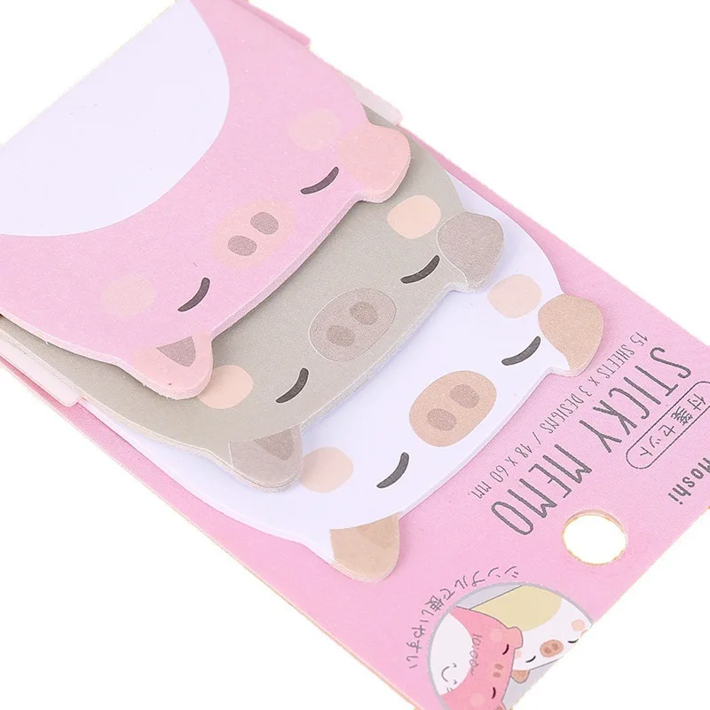 Adhesive Kawaii Animals Pig Sticky Notes 1-6 pcs