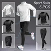 Sport 1-5 PCS Sets Workout Men's Quick Dry Jacket Suit Fitness Running Sets Sports Jogging Pants Workout Sportswear Track Suit 3