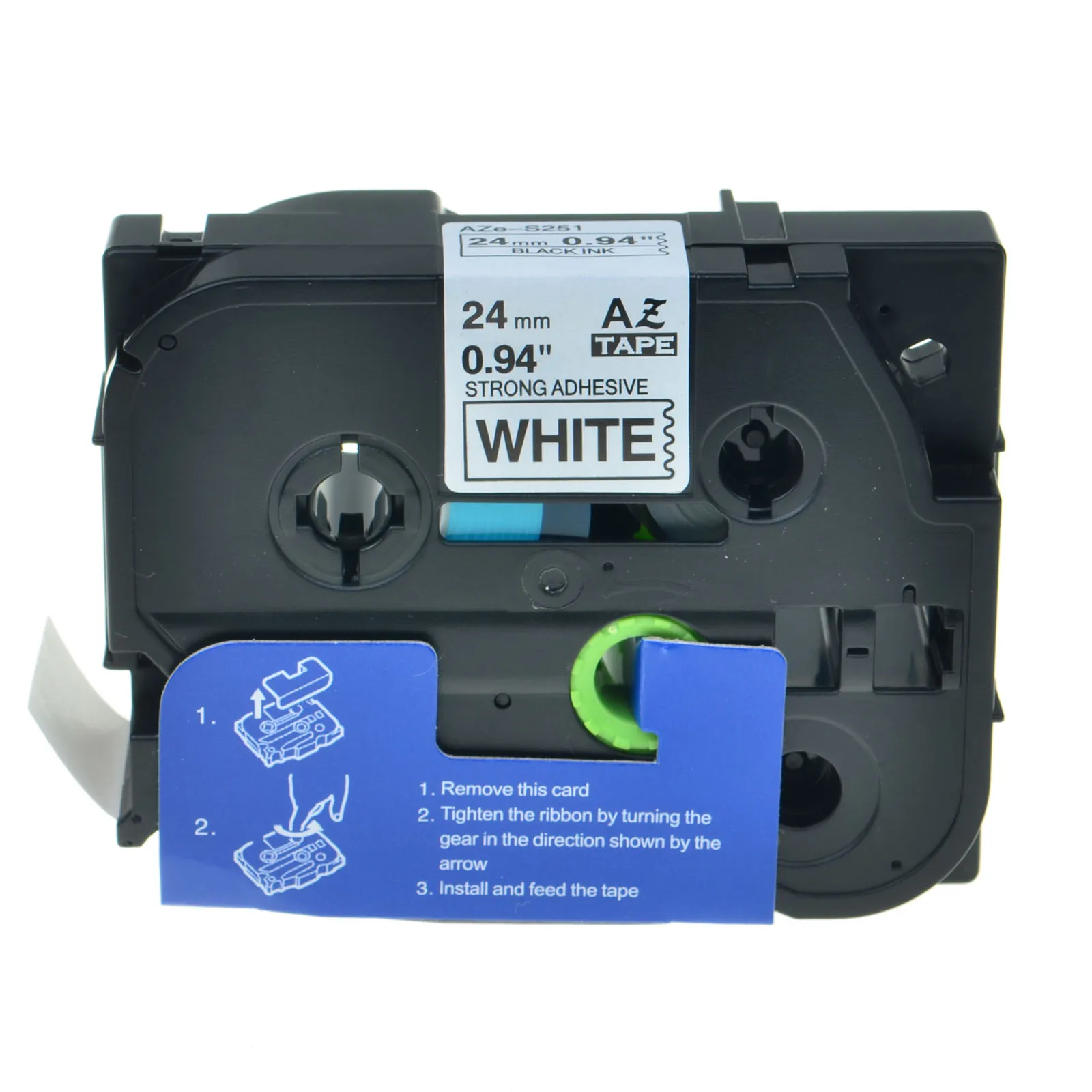 Fita Etiqueta Branca Compatível para Brother tz Tze 251 P-touch 24 mm Dropshipping & Atacado Pcs Preto na - Imagem 3