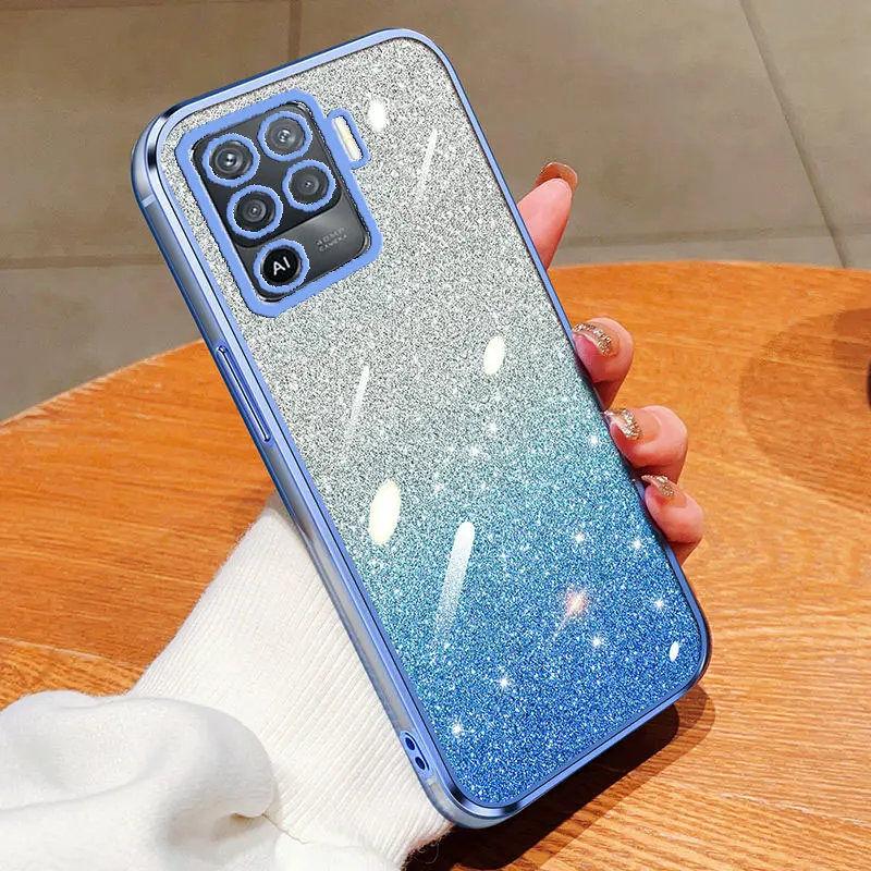 Electroplated Glitter Phone Case with Clear Back Cover