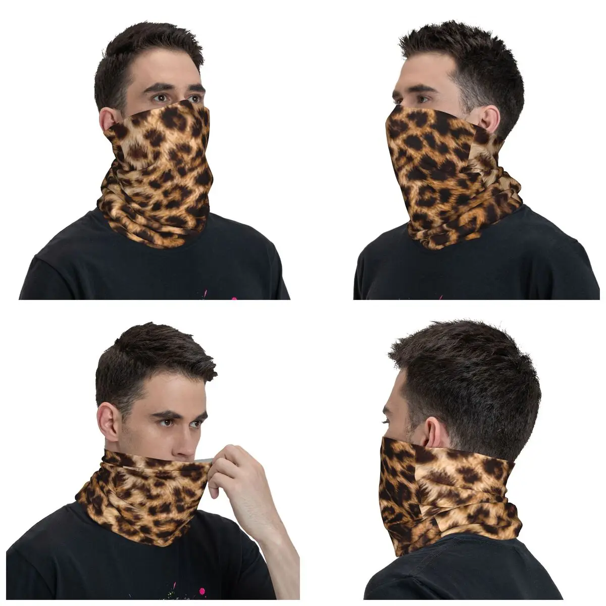 Leopard Cheetah Fur Hide Bandana Neck Warmer For Women Men Winter Ski