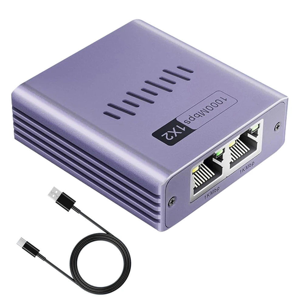 Gigabit Ethernet Splitter 1000Mbps RJ45 LAN Adapter