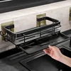 Aluminum Kitchen Storage Rack No-drill Sink Drain Rack Self-draining Sink Shelf Sponge Holder Dishcloth Towel Rack Filter Basket 5