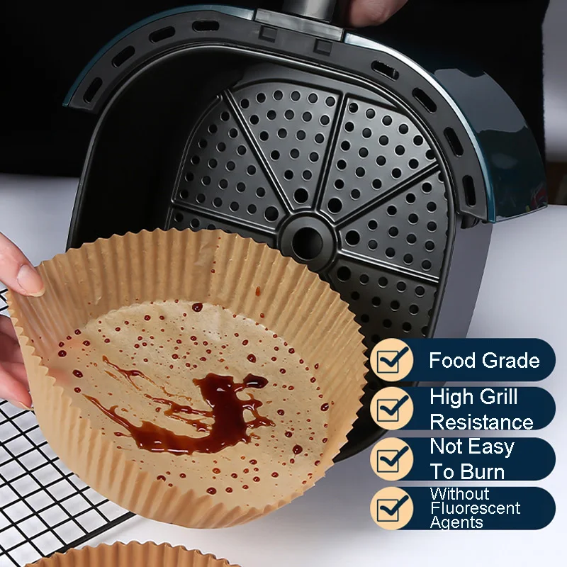 

25/50/100PCS Special Paper for Air Fryer Baking Oil-proof Oil-absorbing Paper Household Plate BBQ Oven Kitchen Pan Pad Air Fryer