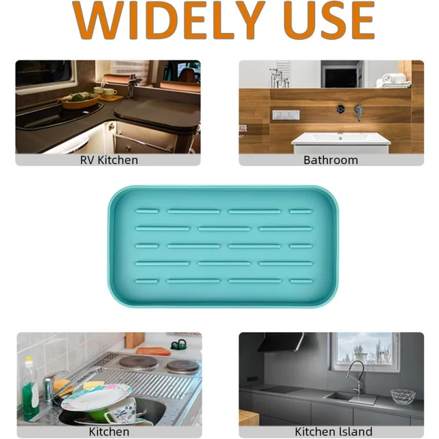 Flexible Silicone Drain Tray Kitchen Sink Organizer Specifications Flexible Part Name Note Package Content Features Silicone 6