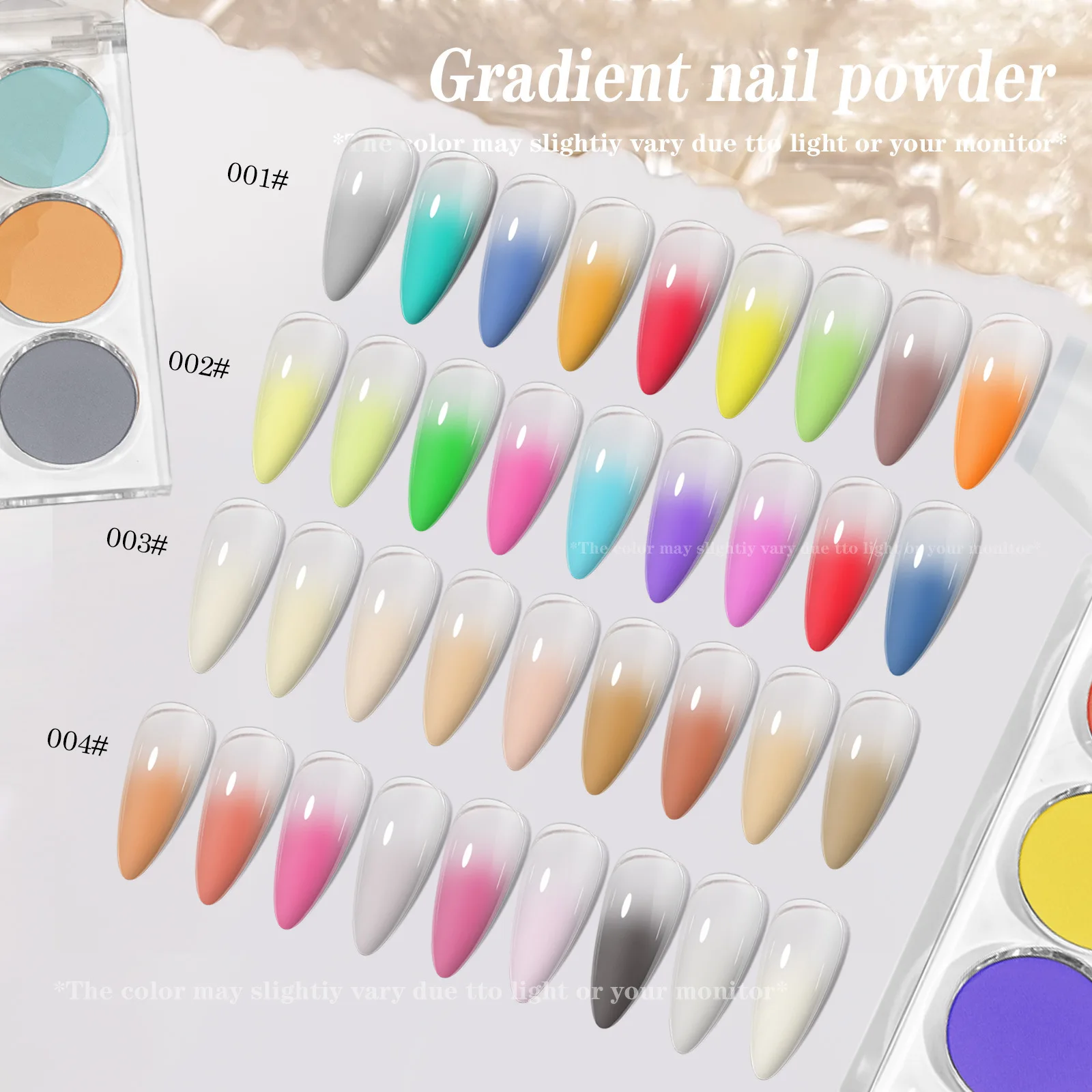 9 Colors/Box Solid Magic Mirror Powder Palette Nail Gradual Pigment Set Chrome Powder Manicure Art Accessories Eye Shadow Powder