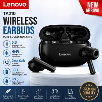 Lenovo Wireless Bluetooth 5.0 Earphones TWS Panoramic Sound Effects Ultra Long Battry Life Headphones Comfortable To Wear TA210 1